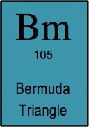 <b>Bermuda Triangle </b> <i>1. n. </i>A triangular area of the Atlantic Ocean where supernatural rather than natural or man-made explanations must be invoked first whenever a ship or aircraft has an accident. <i>2. n. </i>Aural torture administered by big nosed singer in a flouncy white blouse.
